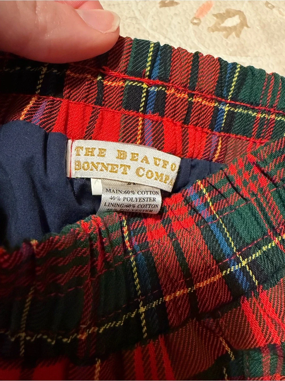 Beaufort Bonnet Red and Green Tartan Plaid Elastic Waist Pants